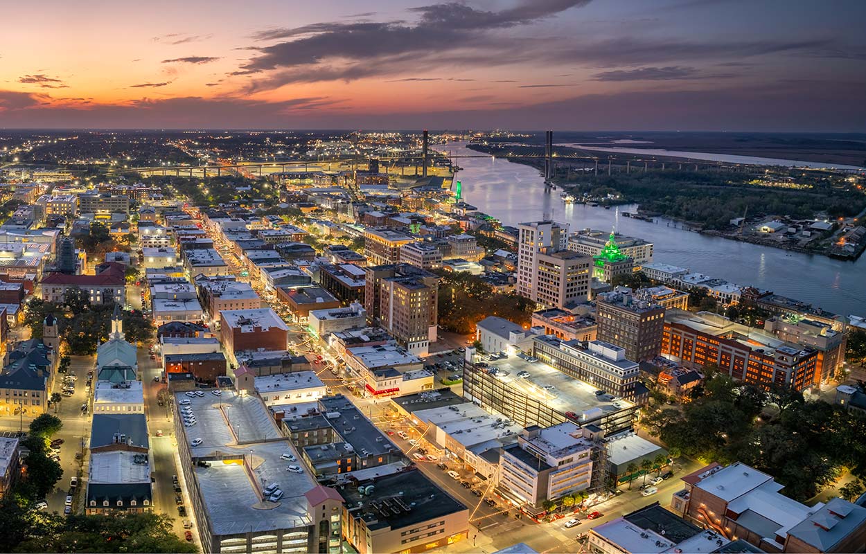 At dusk, Savannah reveals its timeless charm. Beyond the city lights, Georgia's farms, rivers and coastal waters continue the work that brings the region's tables to life