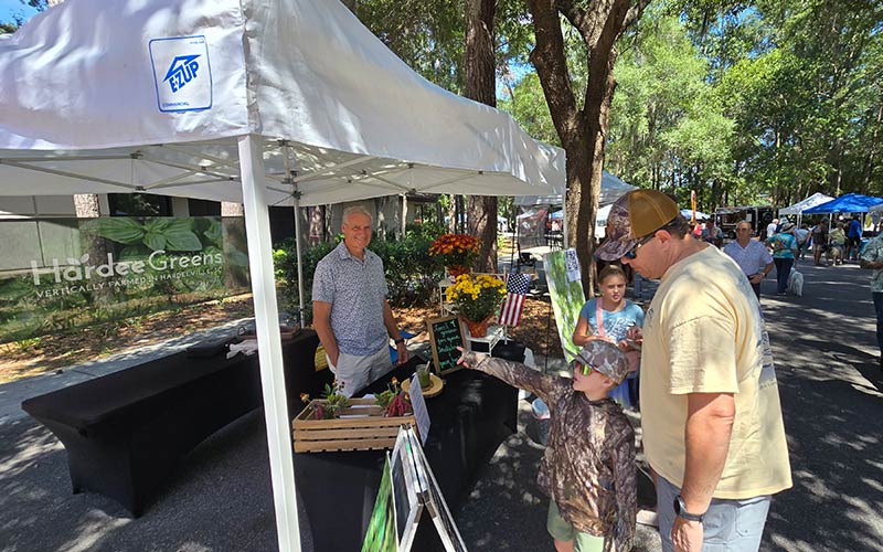Hardee Greens microgreens at the Side Hustle Brewing Farmers Market in Bluffton, SC